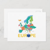Europa-kaart Briefkaart (Voorkant / Achterkant)