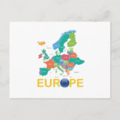 Europa-kaart Briefkaart (Voorkant)