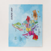 Europa Kaart een kleurenillustratie Legpuzzel (Verticaal)