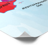 Europa Kaart een kleurenillustratie Poster (Hoek)