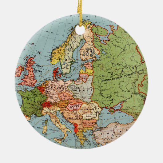  Europa-kaart Keramisch Ornament (Achterkant)