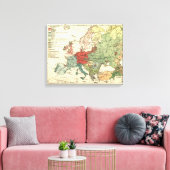 Europa kaart landen Wereld Antiek Canvas Afdruk (Insitu (Woonkamer))