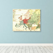 Europa kaart landen Wereld Antiek Canvas Afdruk (Insitu (Houten vloer))
