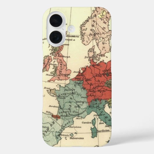 Europa kaart landen Wereld Antiek Case-Mate iPhone Case (Achterkant)