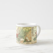 Europa kaart landen Wereld Antiek Espresso Kop (Voorkant rechts)