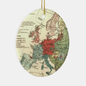 Europa kaart landen Wereld Antiek Keramisch Ornament (Rechts)