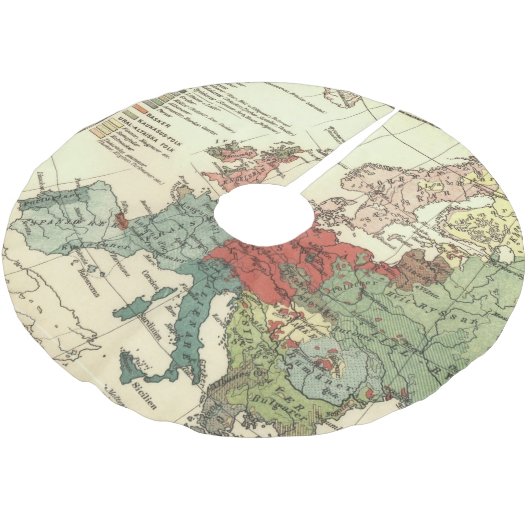 Europa kaart landen Wereld Antiek Kerstboom Rok (Gekanteld)