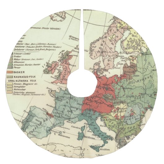 Europa kaart landen Wereld Antiek Kerstboom Rok (Voorkant)