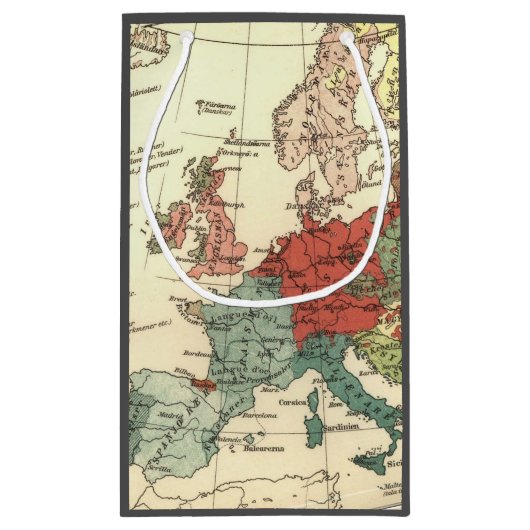 Europa kaart landen Wereld Antiek Klein Cadeauzakje (Achterkant)