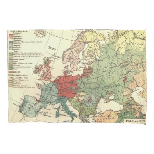Europa kaart landen Wereld Antiek Kussensloop (Voorkant)