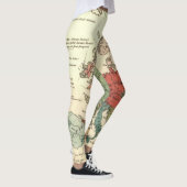 Europa kaart landen Wereld Antiek Leggings (Rechts)