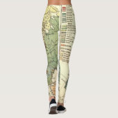 Europa kaart landen Wereld Antiek Leggings (Achterkant)