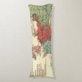 Europa kaart landen Wereld Antiek Lichaamskussen (Voorkant Verticaal)