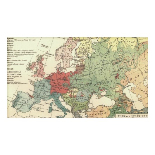 Europa kaart landen Wereld Antiek Naambadge (Voorkant)