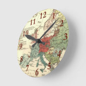 Europa kaart landen Wereld Antiek Ronde Klok (Hoek)