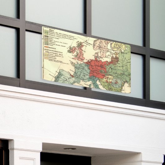 Europa kaart landen Wereld Antiek Spandoek (Buitenkant Gebouw)