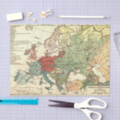 Europa kaart landen Wereld Antiek Tissuepapier (Craft)