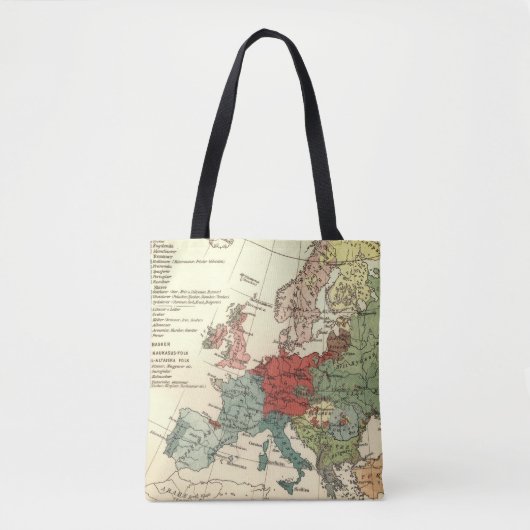 Europa kaart landen Wereld Antiek Tote Bag (Voorkant)