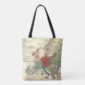 Europa kaart landen Wereld Antiek Tote Bag (Achterkant)