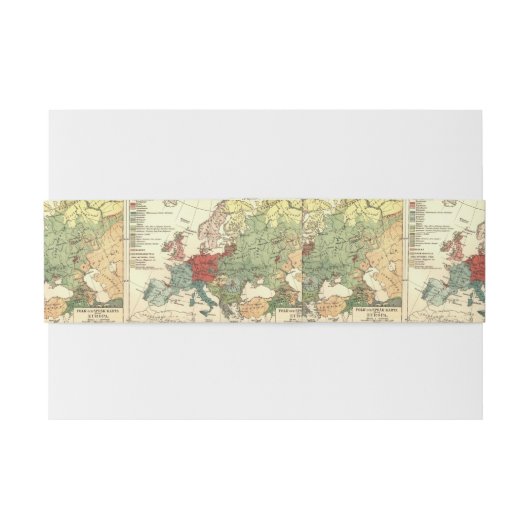 Europa kaart landen Wereld Antiek Uitnodigingen Wikkel (Achterkant Voorbeeld)