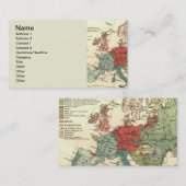 Europa kaart landen Wereld Antiek Visitekaartje (Voorkant / Achterkant)