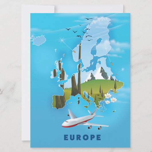 Europa kaart landschap reisposter (Voorkant)