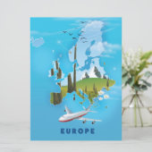 Europa kaart landschap reisposter (Staand voorkant)