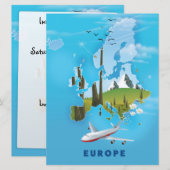 Europa kaart landschap reisposter (Voorkant / Achterkant)