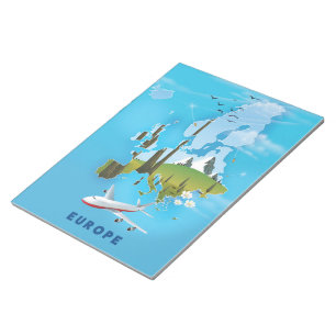 Europa Kaart landschap reisposter Notitieblok