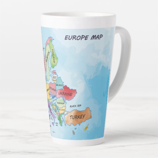 Europa-kaart Latte Mok (Rechterhoek)