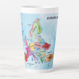 Europa-kaart Latte Mok