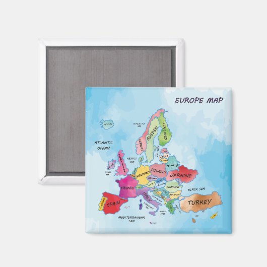 Europa-kaart Magneet (Voorkant / Achterkant)