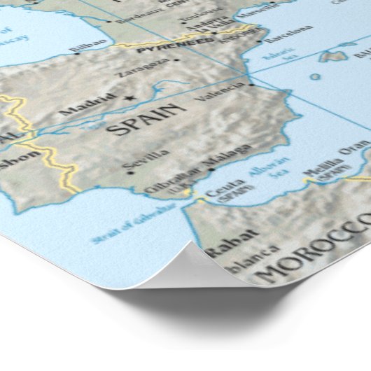 Europa-kaart Poster (Hoek)