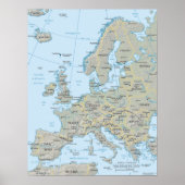 Europa-kaart Poster (Voorkant)