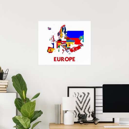 EUROPA - KAART POSTER (Thuiskantoor)