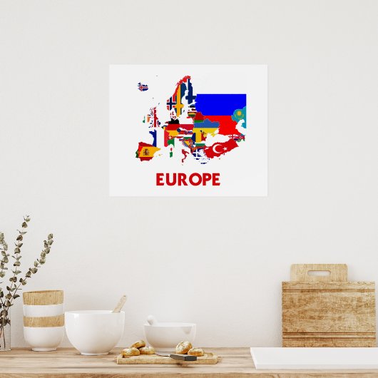 EUROPA - KAART POSTER (Keuken)