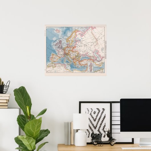 Europa-kaart Poster (Thuiskantoor)