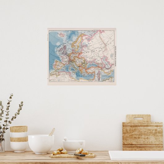 Europa-kaart Poster (Keuken)
