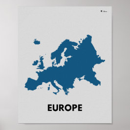 europa kaart schets poster