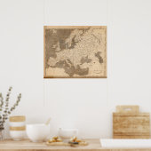 Europa-kaart van Arrowsmith Poster (Keuken)