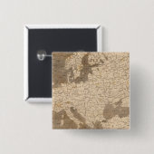 Europa-kaart van Arrowsmith Vierkante Button 5,1 Cm (Voorkant /achterkant)