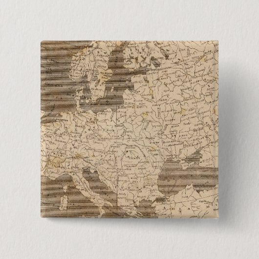 Europa-kaart van Arrowsmith Vierkante Button 5,1 Cm (Voorkant)
