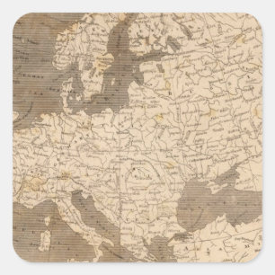 Europa-kaart van Arrowsmith Vierkante Sticker