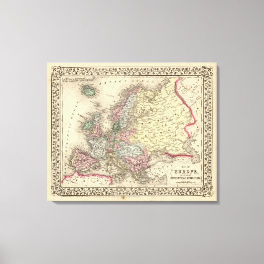 Europa-kaart van Mitchell Canvas Afdruk (Voorkant)