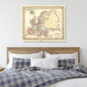Europa-kaart van Mitchell Canvas Afdruk (Insitu (Slaapkamer))