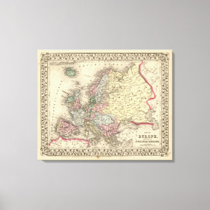 Europa-kaart van Mitchell Canvas Afdruk