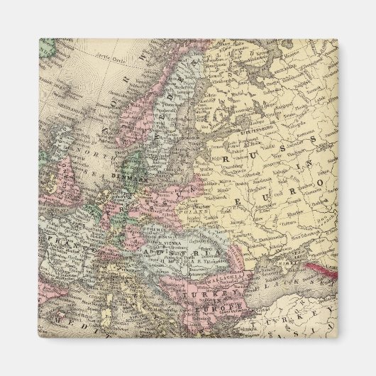 Europa-kaart van Mitchell Magneet (Voorkant)