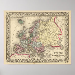 Europa-kaart van Mitchell Poster