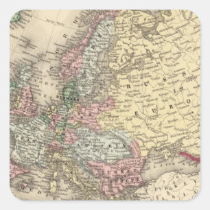 Europa-kaart van Mitchell Vierkante Sticker