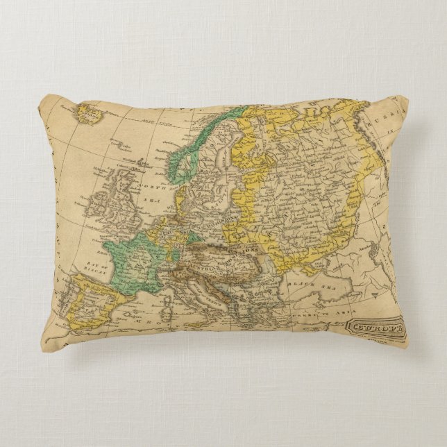 Europa-kaart van Worcester Decoratief Kussen (Voorkant)